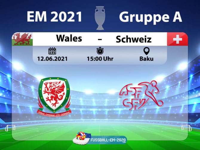 Fußball live um 15 Uhr: Wales gegen die Schweiz (EM Gruppe A)