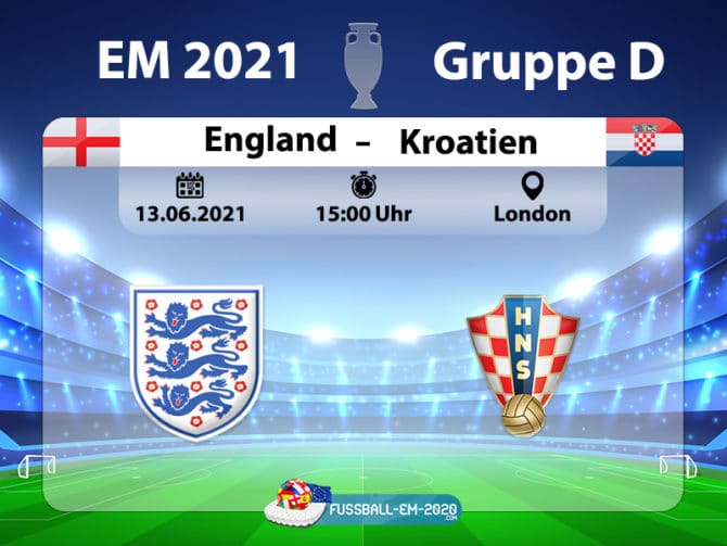 Fußball live um 15 Uhr: England gegen Kroatien (EM Gruppe D)