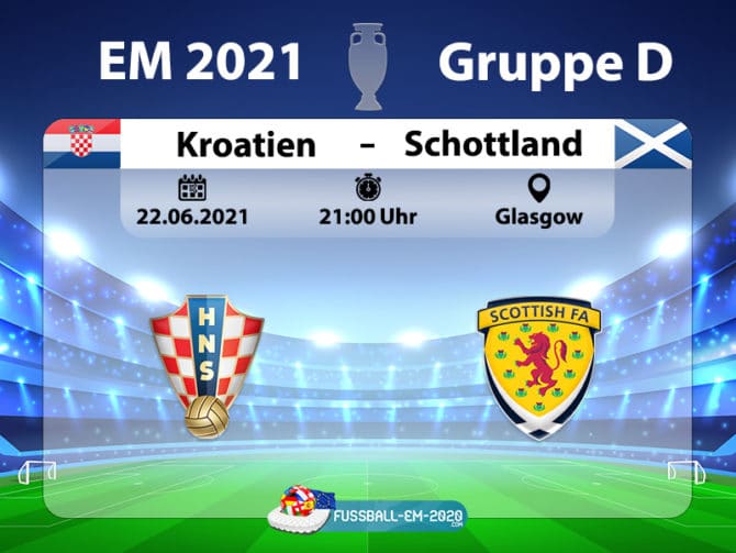 Fußball heute um 21 Uhr: Kroatien gegen Schottland (Gruppe D) live bei Magenta TV