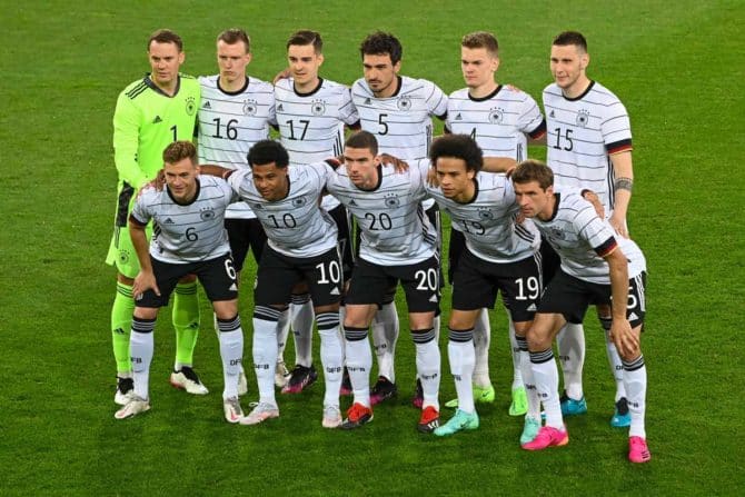 Fußball heute: Das war die deutsche Startaufstellung gegen Dänemark am 2.Juni 2021 in Innsbruck (Foto AFP)