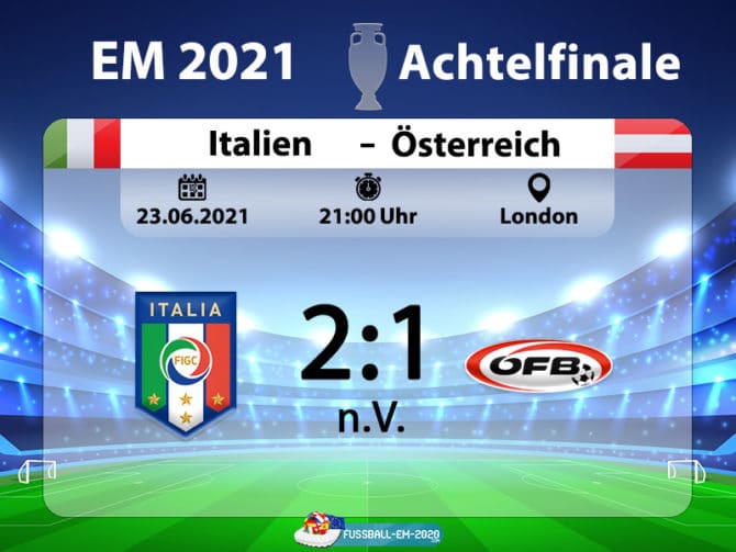 ZDF live: EM Achtelfinale Italien - Österreich in London