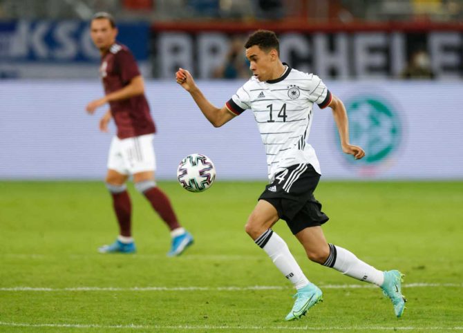 Deutschlands Mittelfeldspieler Jamal Musiala stand beim Länderspiel gegen Liechtenstein in der Startelf. <br /> Odd ANDERSEN / AFP