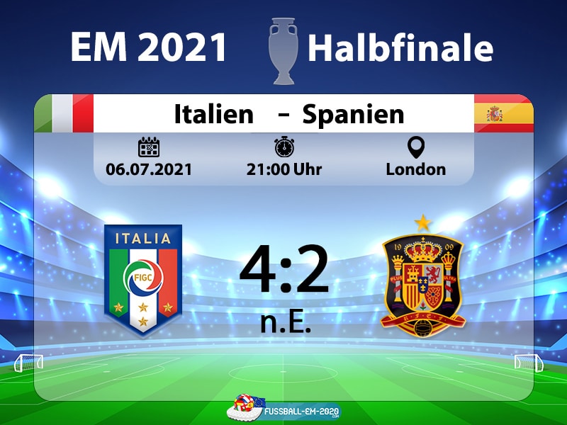 EM 2020 Halbfinale - Italien gegen Spanien am 06.07.2021