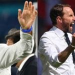 Der Italiener Roberto Mancini trifft auf den Engländer Gareth Southgate im EM Finale 2021 (Photos by AFP)