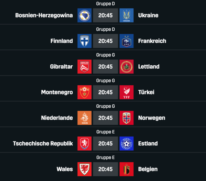 DAZN Fußball heute * Länderspiele am Dienstag * Niederlande, Türkei & Norwegen in der WM-Quali