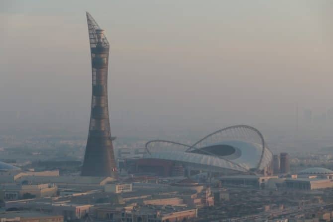 Im Khalifa International WM Stadion 2022 in Doha findet eines der acht WM-Achtelfinal-Spiele statt.(Eigene Fotoquelle)