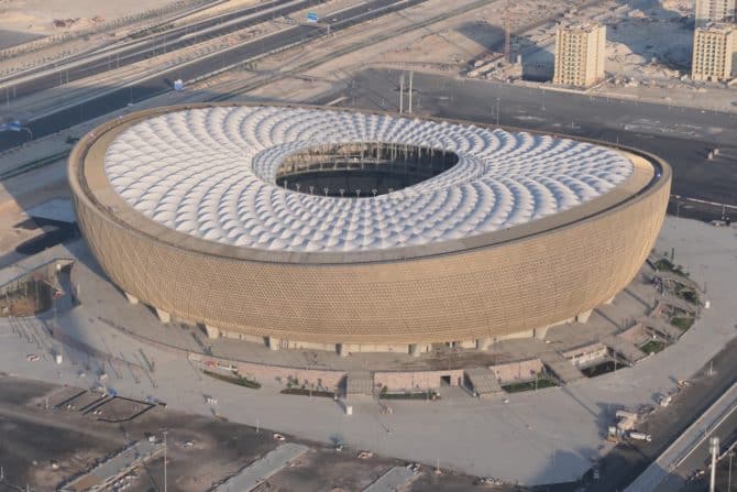Das neue Lusail Stadion nördlich von Doha wird das WM-Finale am 18.Dezember 2022 ausrichten - du kannst dabei sein! (eigene Fotoquelle)