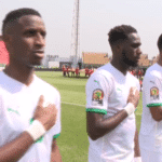 Senegals Nationalspieler beim 1:0 zwischen dem Senegal –und Simbabwe (Afrika-Cup, 1. Spieltag)
