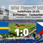 Fußball heute Playoff-Halbfinale * 1:0 Schweden gegen Tschechien * Verlängerung