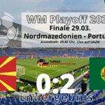 Fußball heute WM Playoffs 2022 ** 2:0 Ergebnis ** Portugal gegen Nordmazedonien