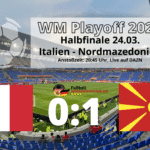 Fußball heute Playoff-Halbfinale: Italien gegen Nordmazedonien 0:1