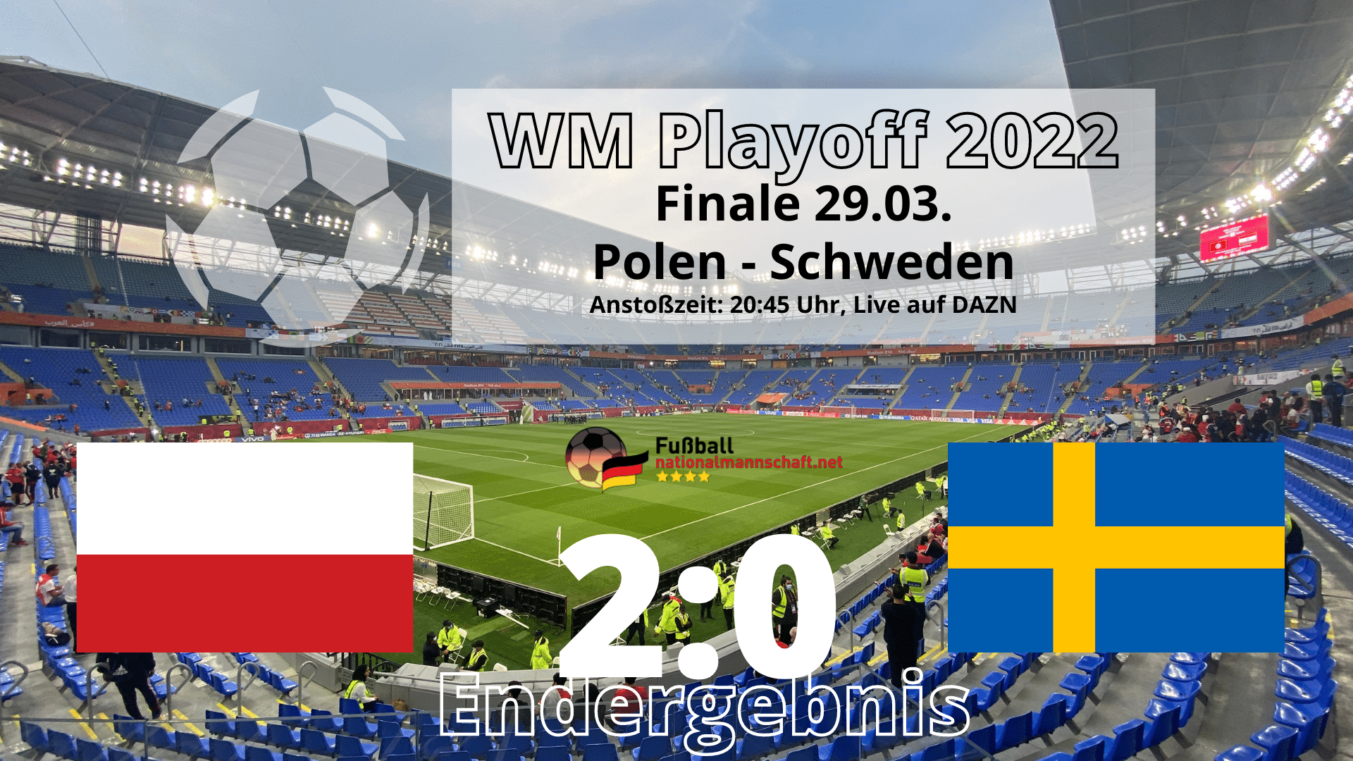 Fußball heute WM Playoffs 2022 * 20 Endergebnis ** Polen gegen Schweden