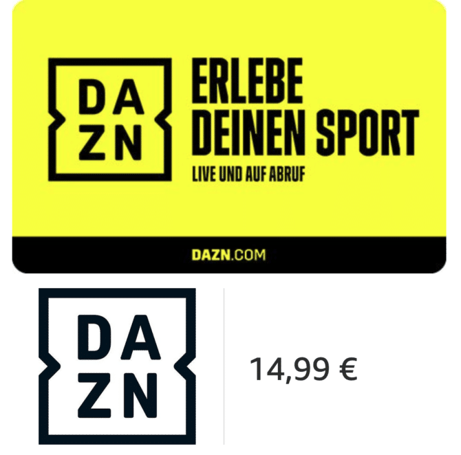 DAZN günstiger im Monat: Gutschein 14,99 EUR bei Amazon