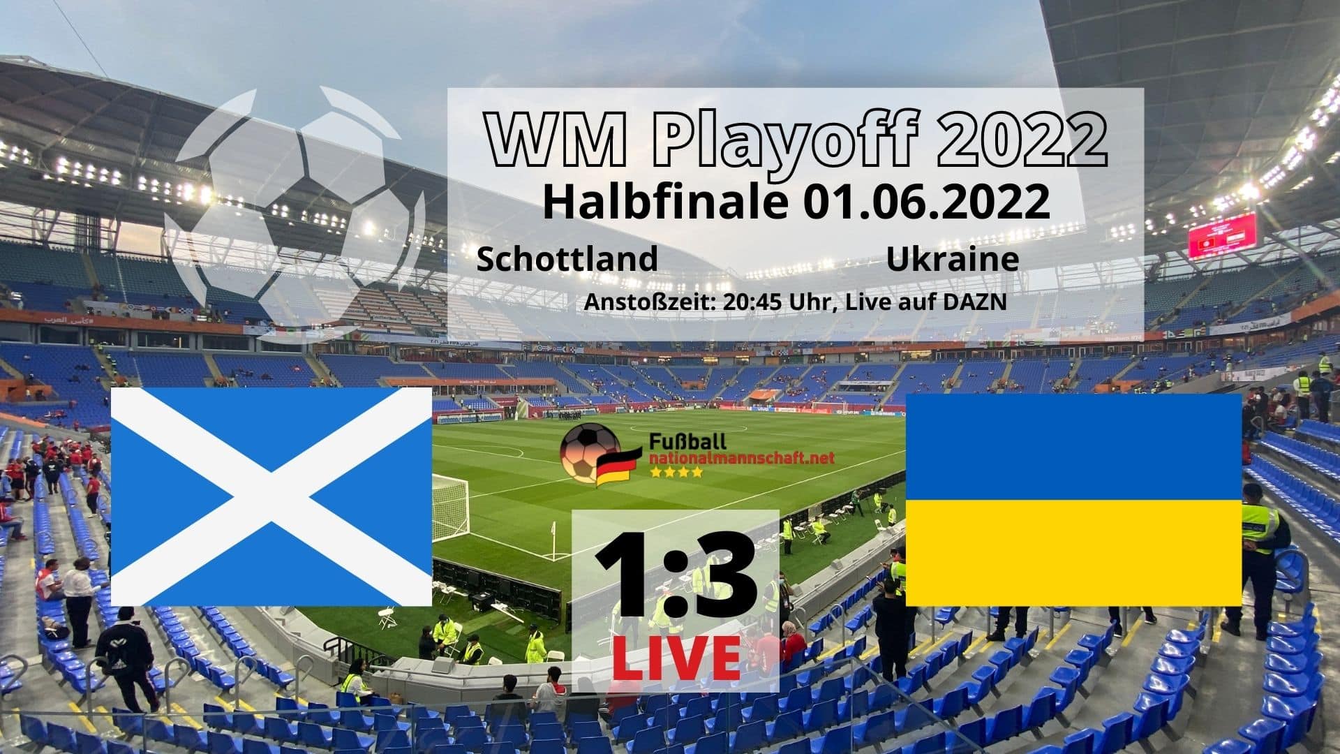 Fußball heute WM Playoff * 13 Schottland gegen die Ukraine heute am 1.6.2022