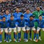 Aufstellung von Italien gegen Argentinien im Wembley-Stadion in London am 1. Juni 2022. (Foto: Glyn KIRK / AFP)