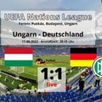 Länderspiel Deutschland gegen Ungarn am 11.6.2022, Spielstand 0:1