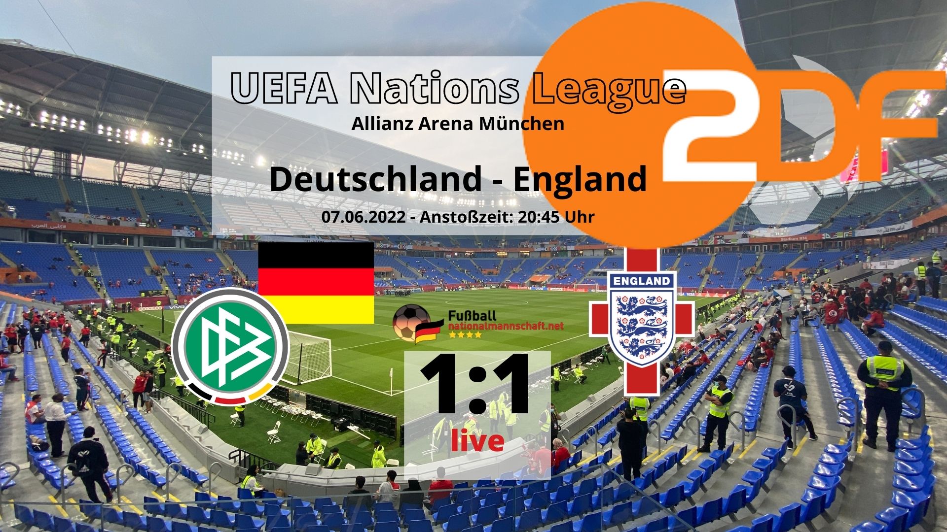 Fußball heute ZDF live * Länderspiel Deutschland gegen England
