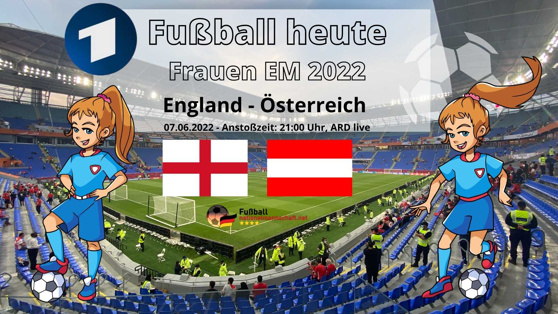 Fußball heute: EM Eröffnungsspiel England gegen Österreich live in der ARD