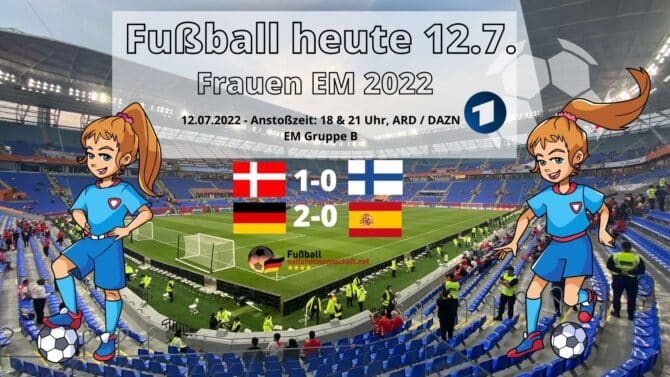 Fußball heute 12.7. ** Fußball Frauen EM 2022 *** Wer spielt heute Abend im Frauenfußball?