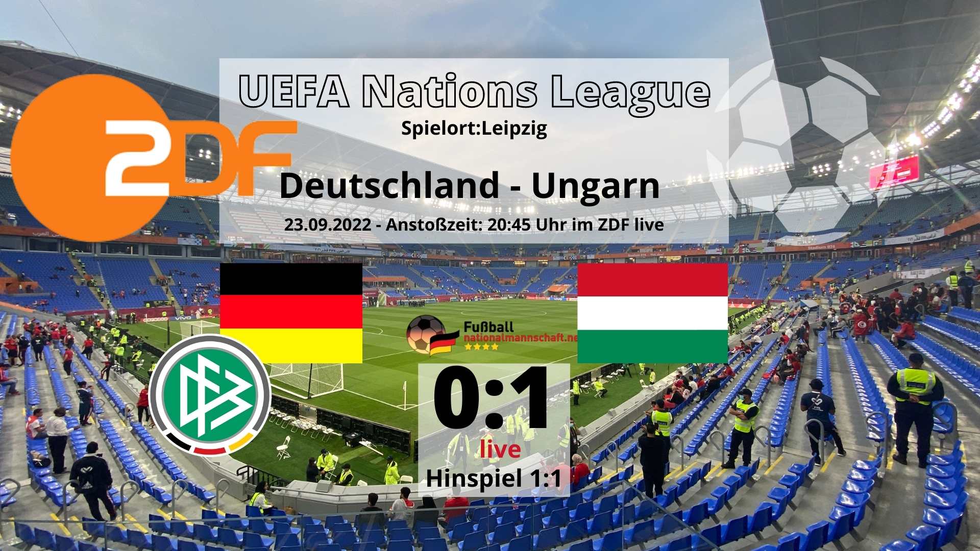 Fußball heute ZDF live 01 * Länderspiel Deutschland gegen Ungarn * TV- Übertragung and ZDF Livestream