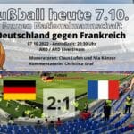 Fußball heute ARD live ** Frauen Länderspiel Deutschland gegen Frankreich 2:1