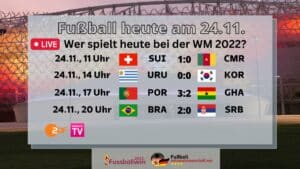 Fußball heute WM Spiele live am 24.11. * WM Spielplan & Tabelle - Wer spielt heute bei der WM 2022 in Katar?