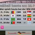 Fußball heute ARD am Montag 28.11. im TV ** Wer überträgt die WM-Spiele? WM Übertragung