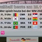 Fußball heute ARD am Montag 28.11. im TV *** Wer überträgt die WM-Spiele? WM Übertragung