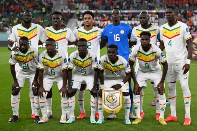 Die senegalesische Nationalmannschaft gegen die Niederlande am 21. November 2022. (Foto: OZAN KOSE / AFP)