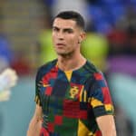 Portugals Stürmer #07 Cristiano Ronaldo wärmt sich vor dem Spiel der Gruppe H der Fußballweltmeisterschaft Katar 2022 zwischen Portugal und Ghana im Stadion 974 in Doha am 24. November 2022 auf. (Foto: Glyn KIRK / AFP)