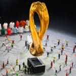 Tänzerinnen und Tänzer treten während der Eröffnungszeremonie vor dem Fußballspiel der Gruppe A der Fußballweltmeisterschaft Katar 2022 zwischen Katar und Ecuador im Al-Bayt-Stadion in Al Khor, nördlich von Doha, am 20. November 2022 auf. (Foto von FranÁois-Xavier MARIT / AFP)