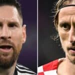 Wer kommt heute ins WM-Finale? Der Kroate Luka Modric (L) oder Argentiniens Lionel Messi? (Photo by Franck FIFE and Ozan KOSE / AFP)