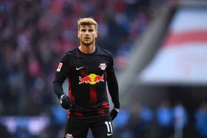 Fußball heute- Wer spielt heute? Timo Werner von RB Leipzig - RB Leipzig spielt am Mittwoch gegen den Tabellenzweiten und amtierenden Meister der englischen Premier League Manchester City. (Copyright depositphotos.com / vitaliivitleo)