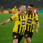 Marco Reus und Salih Ozcan beim Spiel Borussia Dortmund gegen RB Leipzig iam 3.März 2023 (Copyright depositphotos.com / vitaliivitleo)