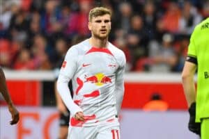 Timo Werner von Red Bull Leipzig heute im DFB Pokal gegen den SC Freiburg (Copyright depositphotos.com / vitaliivitleo)