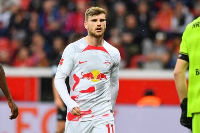 Timo Werner von Red Bull Leipzig heute in der Champions League (Copyright depositphotos.com / vitaliivitleo)