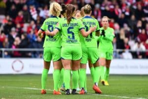 Die Mannschaft vom VfL Wolfsburg der Frauen heute im Champions League Finale gegen den FC Barcelona (Copyright depositphotos.com)