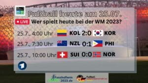 Fußball heute Spielplan Frauen WM 2023 am 25.7.