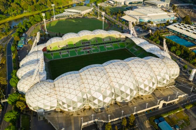 Melbourne, Australien - Luftfotos des AAMI Park, welches nun Rectangular Stadium heisst (Copyright depositphotos.com)