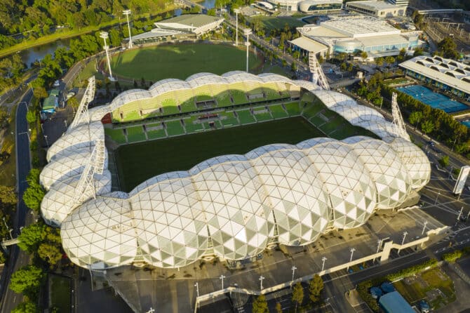 Melbourne, Australien - Luftfotos des AAMI Park, welches nun Rectangular Stadium heisst (Copyright depositphotos.com)