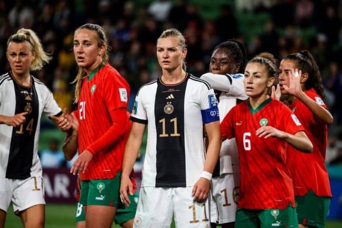FIFA Frauen-Weltmeisterschaft 2023: Deutschland - Marokko 24.07.2023 in Melbourne - Alex Popp mit zwei Treffern. Copyright: BEAUTIFULSPORTS/Jones Imago