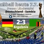 ARD Fußball TV Übertragung * 2:3 * Testspiel der Frauen Nationalmannschaft Deutschland gegen Sambia