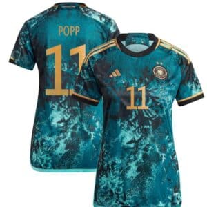 DFB Frauen Awaytrikot 2023 mit der Nummer 11 Alexandra Popp in Gold