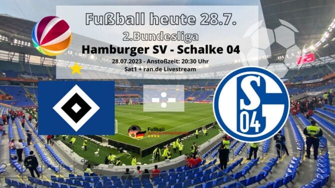 Fußball heute live Sat1 - 2. Bundesliga - HSV gegen Schalke 04
