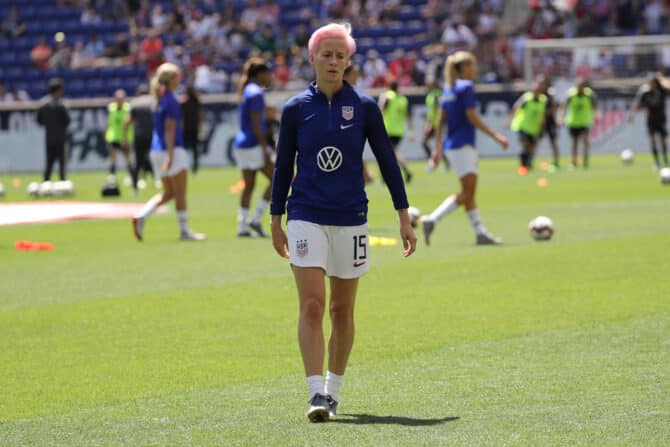 US Star Megan Rapinoe wird wohl nur auf der Bank platz nehmen und als Joker fungieren. Doch Ihre Erfahrung wird ein großer Rückhalt sein. (Copyright depositphotos.com)