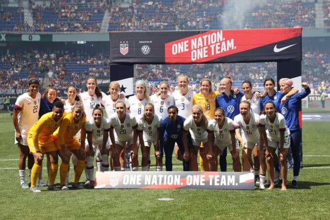 Die USA Fußball-Nationalmannschaft der Frauen ist der absolute WM-Favorit 2023. (Copyright depositphotos.com)