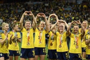 Schweden gewinnt das Spiel um Platz 3 gegen Australien mit 2:0 in Brisbane am 19.8.2023 Copyright: xPontusxLundahl/TTx FOTBOLLS-VM 2023 SVERIGE-AUSTRALIEN