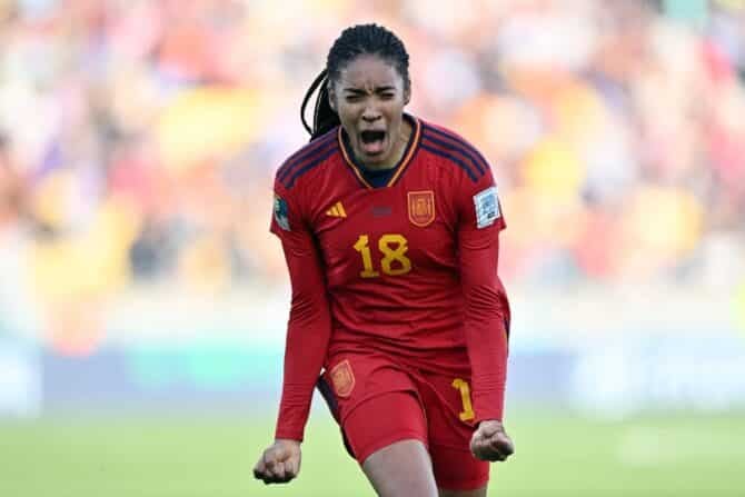 Salma schießt Spanien ins WM-Halbfinale bei der Frauen-WM 2023Copyright: 110823-CPL-ESPvNED-033 Imago