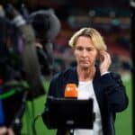 Deutschlands Bundestrainerin Martina Voss-Tecklenburg beim ZDF TV Interview enttäuscht über das Unentschieden und ausscheiden nach der Gruppenphase, AUS, Südkorea vs Deutschland,Copyright: xEibner-Pressefoto/Memmlerx EP_MMR imago