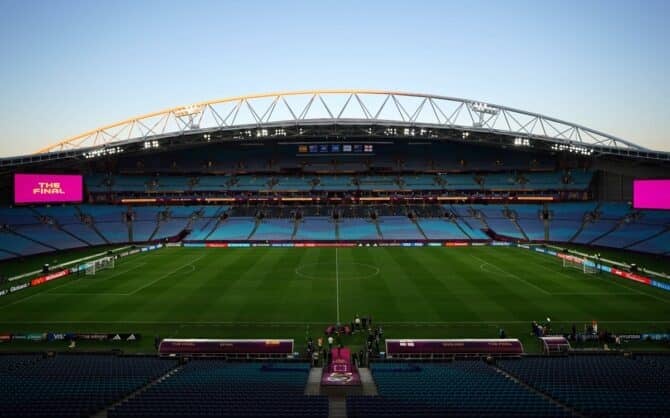 Das Final - Stadium in Sydney - Hier wird heute der Weltmeister 2023 ausgespielt. Copyright: xZacxGoodwinx 73388110